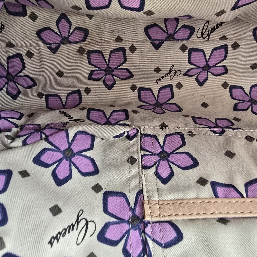 Guess Hula Girl Uptown Purse Shoulder Tote Bag White Faux Leather - Picture 14 of 16